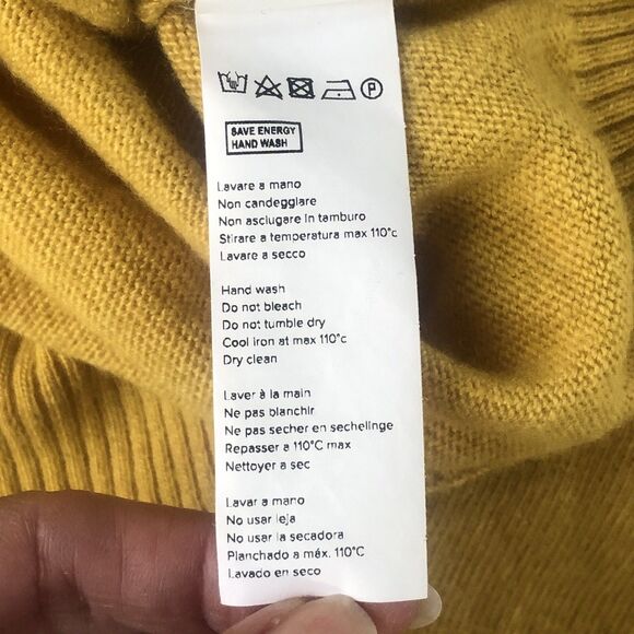 OSIT Women’s Crop Sweater Cashmere Wool Blend Mustard Size 6 - Picture 12 of 13